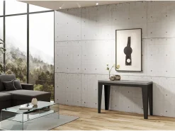 Mesa tipo libro 120/200x45/90 cm Flame Double Cemento estructura Antracita