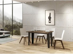 Mesa tipo libro 120x45/90 cm Flame Double Nogal estructura Antracita