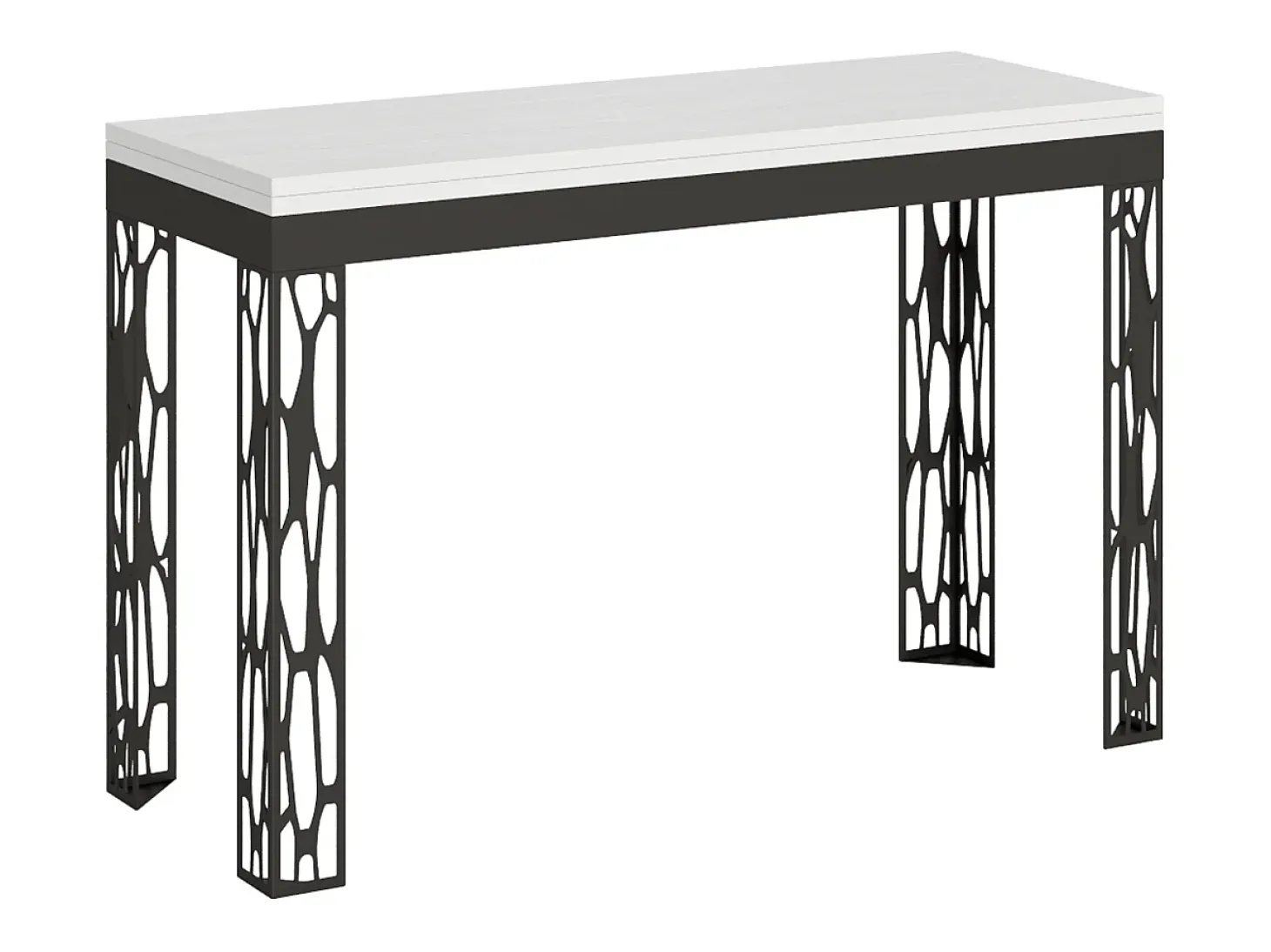 Mesa tipo libro 120x45/90 cm Ghibli Double Fresno Blanco estructura Antracita
