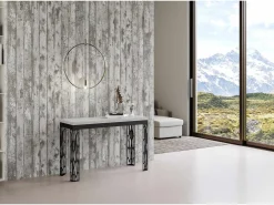 Mesa tipo libro 120x45/90 cm Ghibli Double Fresno Blanco estructura Antracita