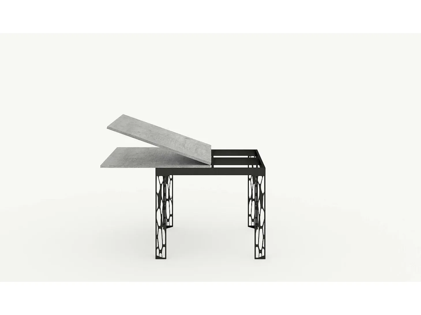 Mesa tipo libro 90x90/180 cm Ghibli Libra Nogal estructura Antracita