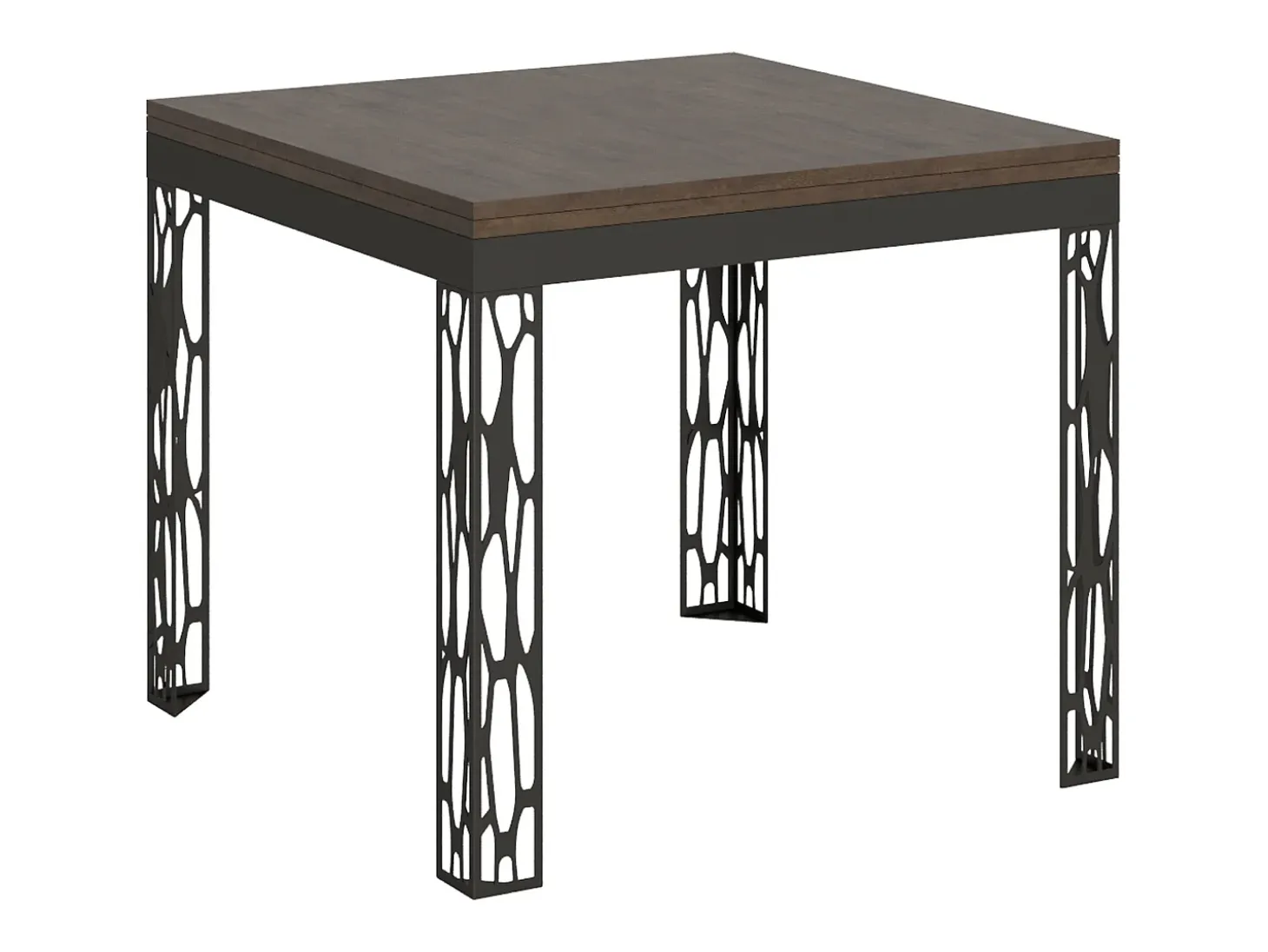 Mesa tipo libro 90x90/180 cm Ghibli Libra Nogal estructura Antracita