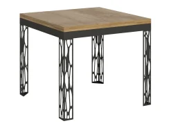 Mesa tipo libro 90x90/180 cm Ghibli Libra Roble Natural estructura Antracita
