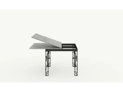 Mesa tipo libro 90x90/180 cm Ghibli Libra Roble Natural estructura Antracita