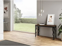 Mesa tipo libro 120x45/90 cm Karamay Double Nogal estructura Antracita