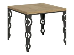 Mesa tipo libro 90x90/180 cm Karamay Libra Roble Natural estructura Antracita