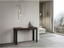 Mesa tipo libro 120x45/90 cm Linea Double Nogal estructura Antracita