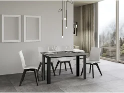 Mesa tipo libro 120x45/90 cm Linea Double Cemento estructura Antracita