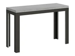 Mesa tipo libro 120x45/90 cm Linea Double Cemento estructura Antracita