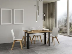 Mesa tipo libro 120x45/90 cm Linea Double Roble Natural estructura Antracita