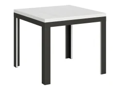Mesa tipo libro 90x90/180 cm Linea Libra Fresno Blanco estructura Antracita