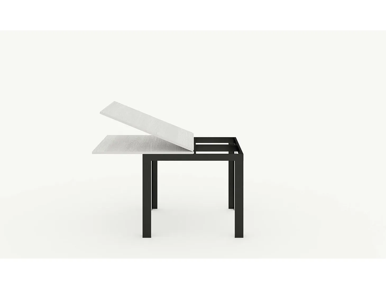 Mesa tipo libro 90x90/180 cm Linea Libra Nogal estructura Antracita