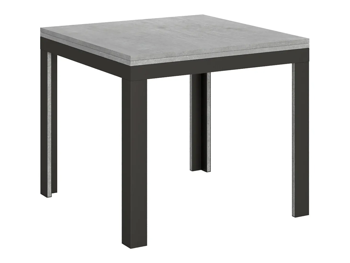 Mesa tipo libro 90x90/180 cm Linea Libra Cemento estructura Antracita