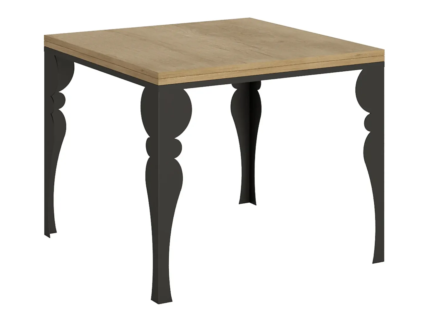 Mesa tipo libro 90x90/180 cm Paxon Libra Roble Natural estructura Antracita