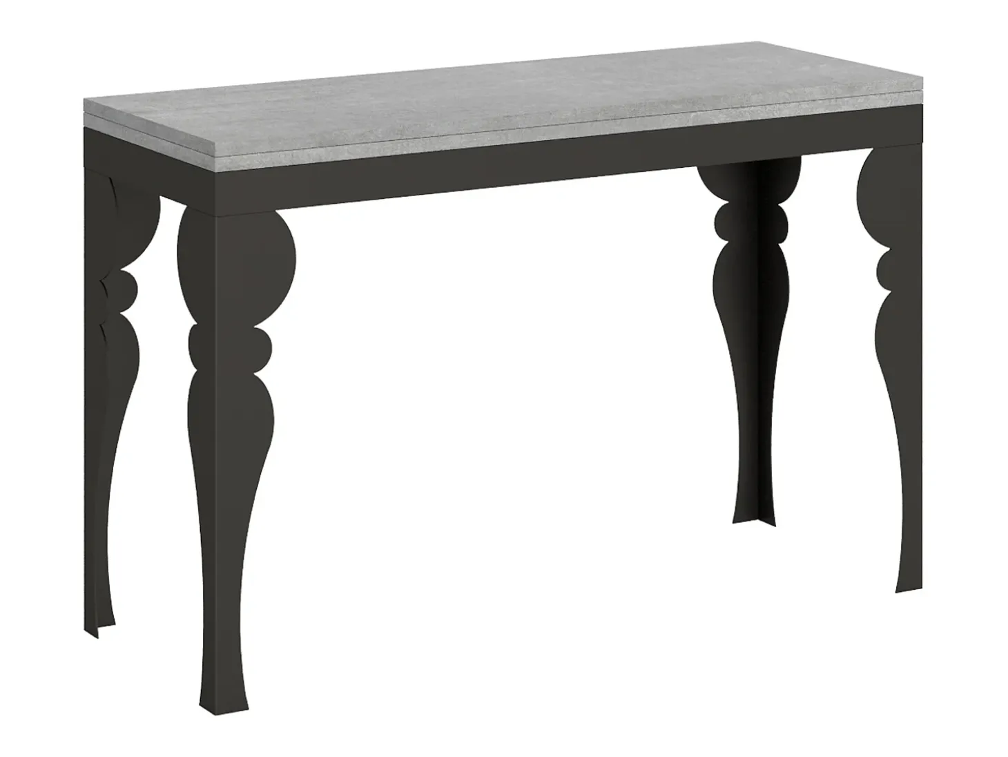 Mesa tipo libro 120x45/90 cm Paxon Double Cemento estructura Antracita