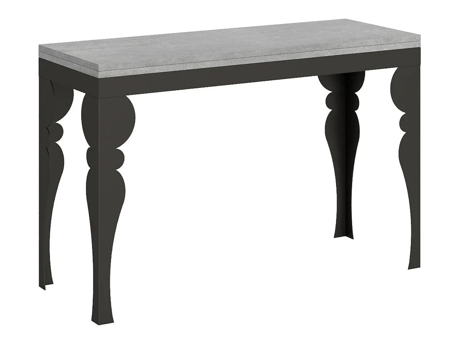 Mesa tipo libro 120/200x45/90 cm Paxon Double Cemento estructura Antracita