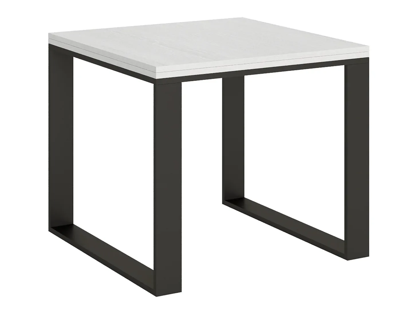 Mesa tipo libro 90x90/180 cm Tecno Libra Fresno Blanco estructura Antracita
