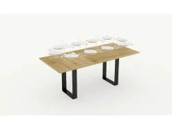 Mesa tipo libro 120x45/90 cm Tecno Double Fresno Blanco estructura Antracita