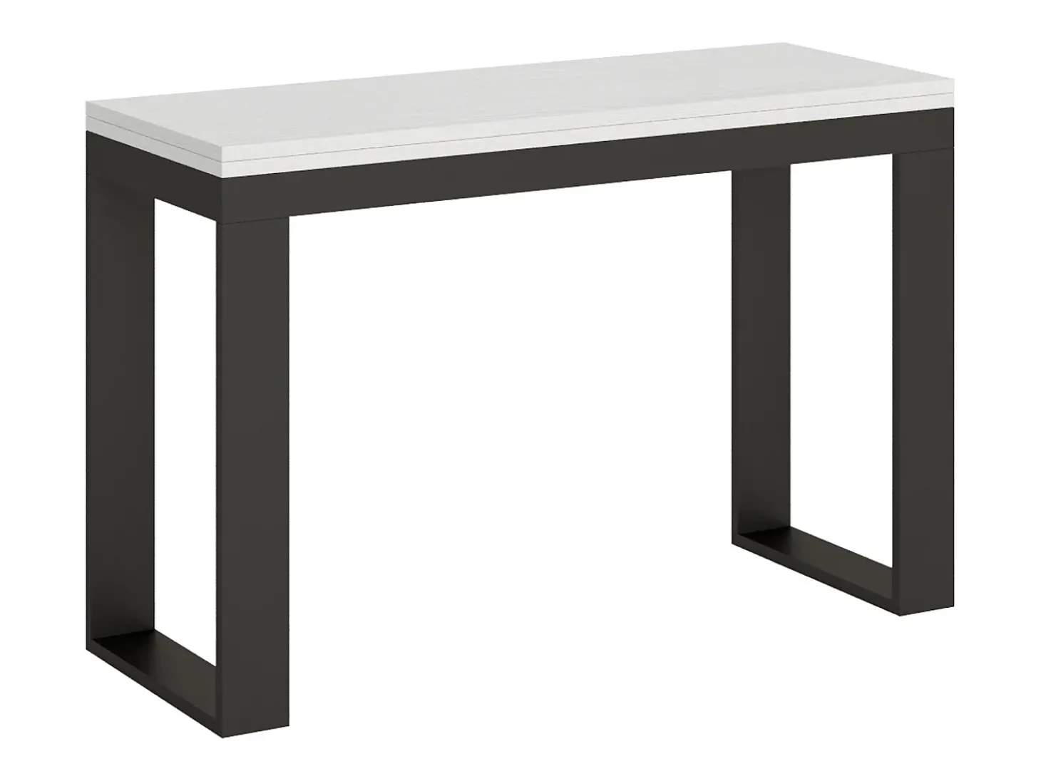 Mesa tipo libro 120x45/90 cm Tecno Double Fresno Blanco estructura Antracita