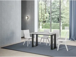 Mesa tipo libro 120x45/90 cm Tecno Double Fresno Blanco estructura Antracita