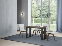 Mesa tipo libro 120/200x45/90 cm Tecno Double Nogal estructura Antracita