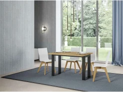 Mesa tipo libro 120x45/90 cm Tecno Double Roble Natural estructura Antracita
