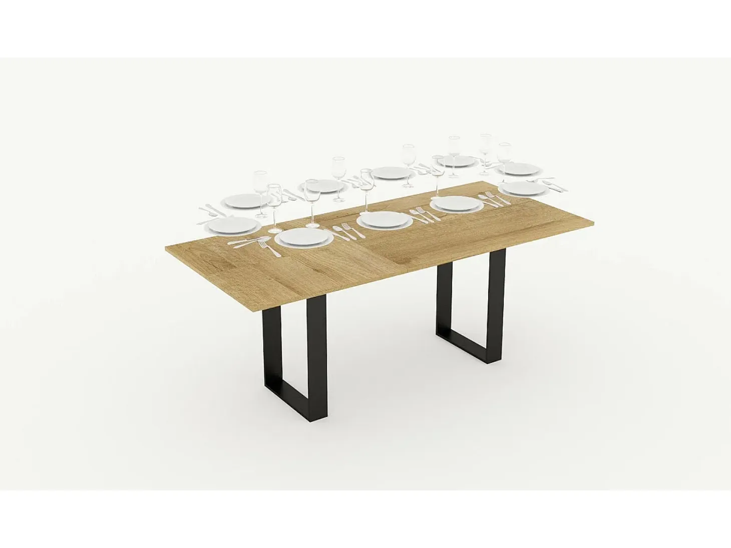 Mesa tipo libro 120x45/90 cm Tecno Double Roble Natural estructura Antracita