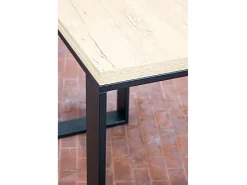 Mesa tipo libro 90x90/180 cm Tecno Libra Roble Natural estructura Antracita
