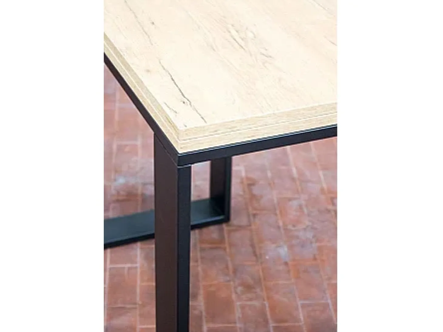 Mesa tipo libro 90x90/180 cm Tecno Libra Roble Natural estructura Antracita