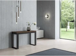 Mesa tipo libro 120x45/90 cm Tecno Double Nogal estructura Antracita