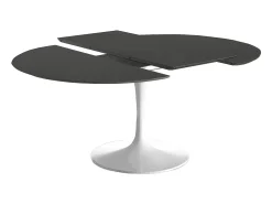 Mesa tulipán oval extensible 160/220 cm negro mate-Color de la bandeja Negro mate-Anchura 170/230 cm-Color de los pies Blanco brillante