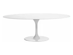 Mesa tulipán oval extensible 160/220 cm negro mate-Color de la bandeja Negro mate-Anchura 180/240 cm-Color de los pies Negro brillante
