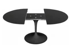 Mesa tulipán oval extensible 160/220 cm negro mate-Color de la bandeja Negro mate-Anchura 180/240 cm-Color de los pies Negro brillante