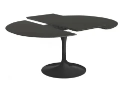 Mesa tulipán oval extensible 160/220 cm negro mate-Color de la bandeja Negro mate-Anchura 160/220 cm-Color de los pies Negro brillante