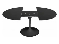 Mesa tulipán oval extensible 160/220 cm negro mate-Color de la bandeja Negro mate-Anchura 160/220 cm-Color de los pies Negro brillante