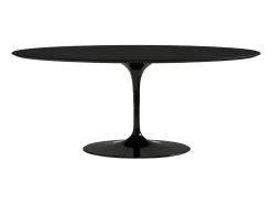 Mesa tulipán ovalada negro mate con base negro mate 225 cm-Color de la bandeja Negro mate-Anchura 160 cm-Color de los pies Negro mate