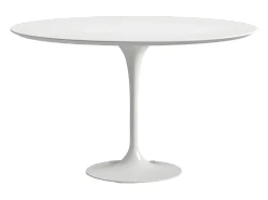 Mesa tulipán redonda 140 cm blanco mate-Color de la bandeja Blanco mate-Diámetro 170 cm-Color de los pies Blanco brillante