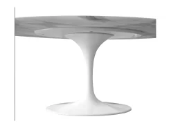 Mesa tulipán redonda 140 cm blanco mate-Color de la bandeja Negro mate-Diámetro 100 cm-Color de los pies Negro mate