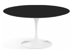 Mesa tulipán redonda 140 cm blanco mate-Color de la bandeja Blanco mate-Diámetro 70 cm-Color de los pies Blanco brillante