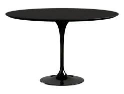 Mesa tulipán redonda 140 cm blanco mate-Color de la bandeja Blanco mate-Diámetro 70 cm-Color de los pies Blanco brillante