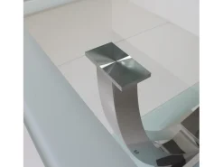 Mesa Unique blanca pata cromada