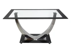 Mesa Unique negra pata cromada