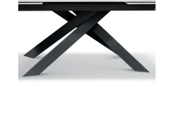 Mesa vitrocerámica efecto mármol, base antracita, extensible 160x90 - BEVERLY HILLS