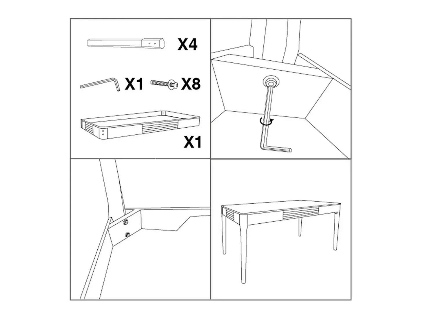 Mesa VKH572, Blanco, 180x60x80 cm, Kendra Home