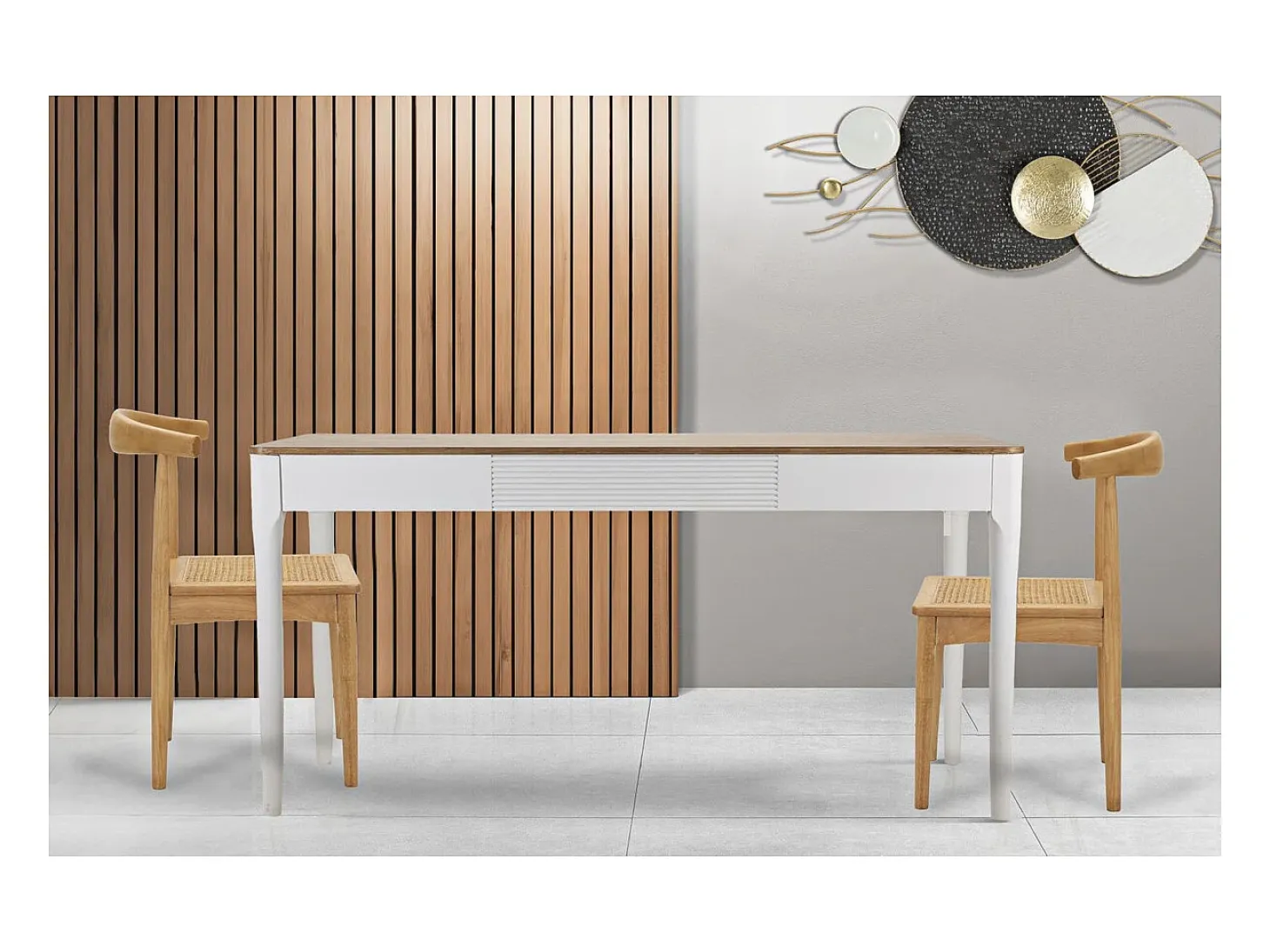Mesa VKH572, Blanco, 180x60x80 cm, Kendra Home