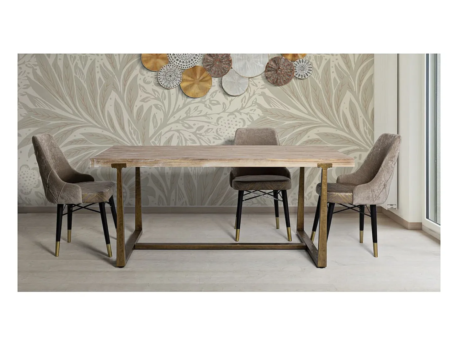 Mesa VKH575, Marrón, 180x90x78 cm, Kendra Home