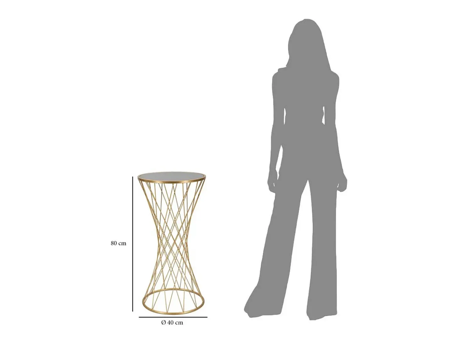 Mesa VKH589, Oro, 40x40x80 cm, Kendra Home