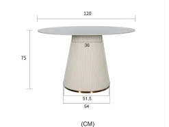 Mesa 120x75x120 cm blanca ecru modig m96