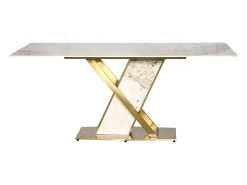 Mesa 180x75x90 cm Blanco dorado Modig M55