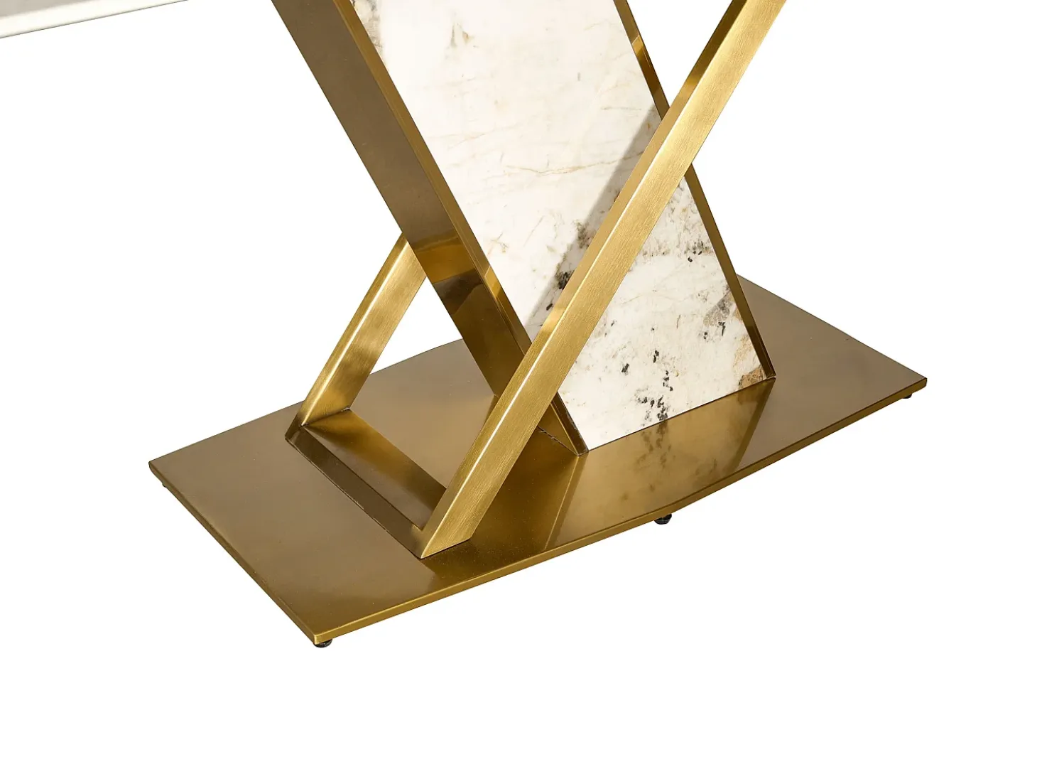 Mesa 180x75x90 cm Blanco dorado Modig M55